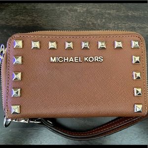 Michael Kors Light Brown Leather Wristlet